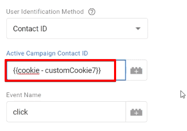 Adding cookie details as a substitute for contact ID on the Google Tag Manager account