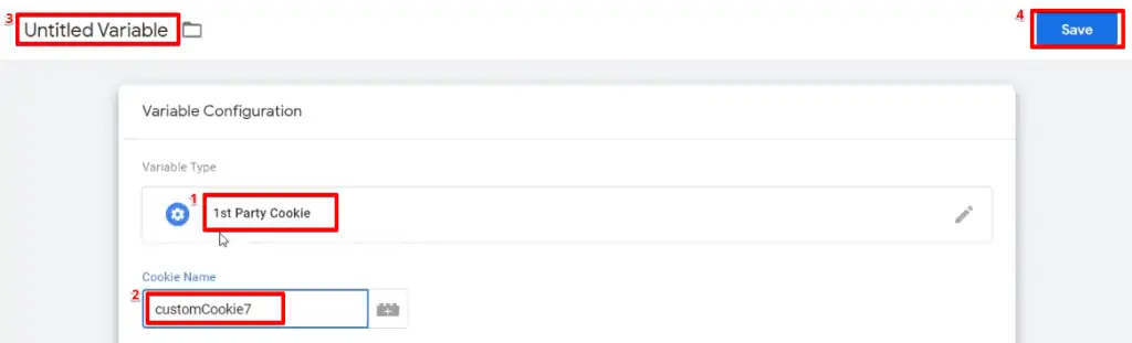 Adding information for a 1st party cookie variable in the Google Tag Manager