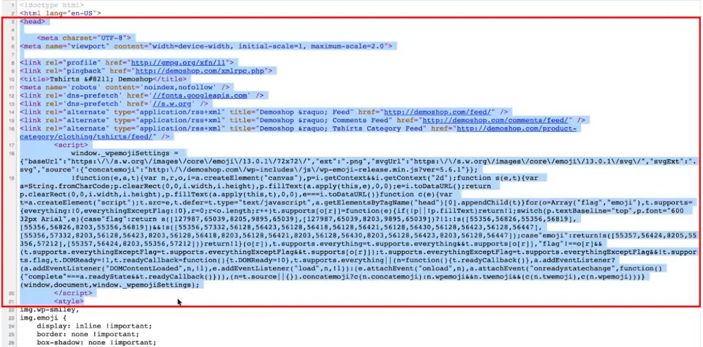 Analyzing the GTM code snippets from the website page source