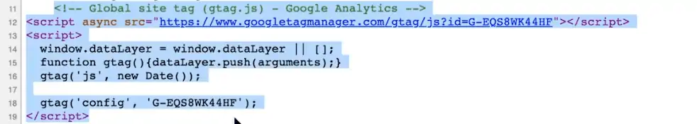 Analyzing website source code from the view page source section