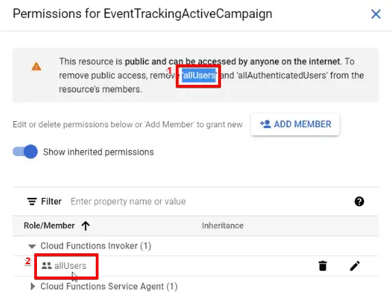 Checking permissions for all users for ActiveCampaign tracking event