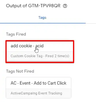 Checking the fired Tag on Google Tag Manager