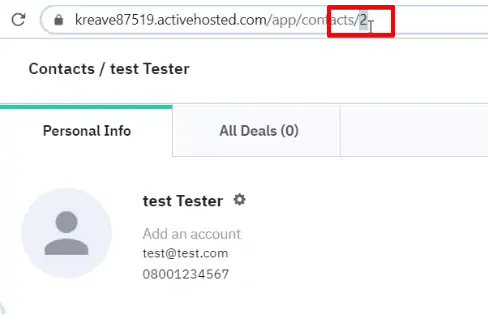 Checking the test user profile for checking the contact id of the user