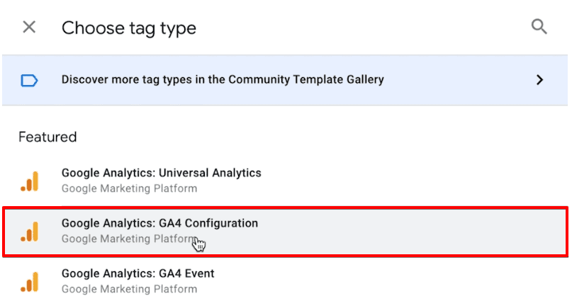 Configuring a new Google Analytics: GA4 Configuration Tag to the GTM account