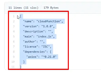 Copying package.json codes from measureschool GitHub repository