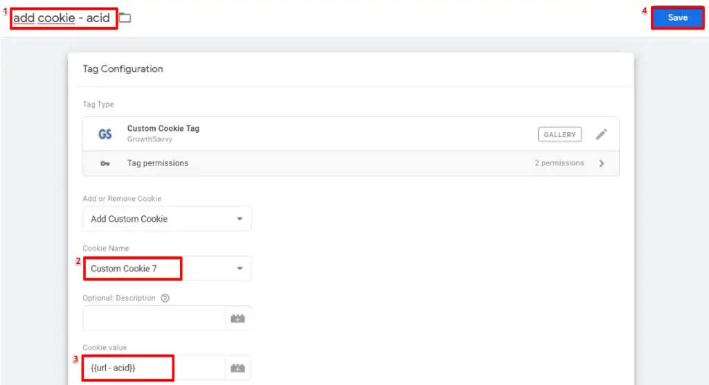 Creating a new Tag with a custom cookie type in the Google Tag Manager