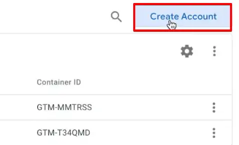 Creating a new account for accessing Google Tag Manager