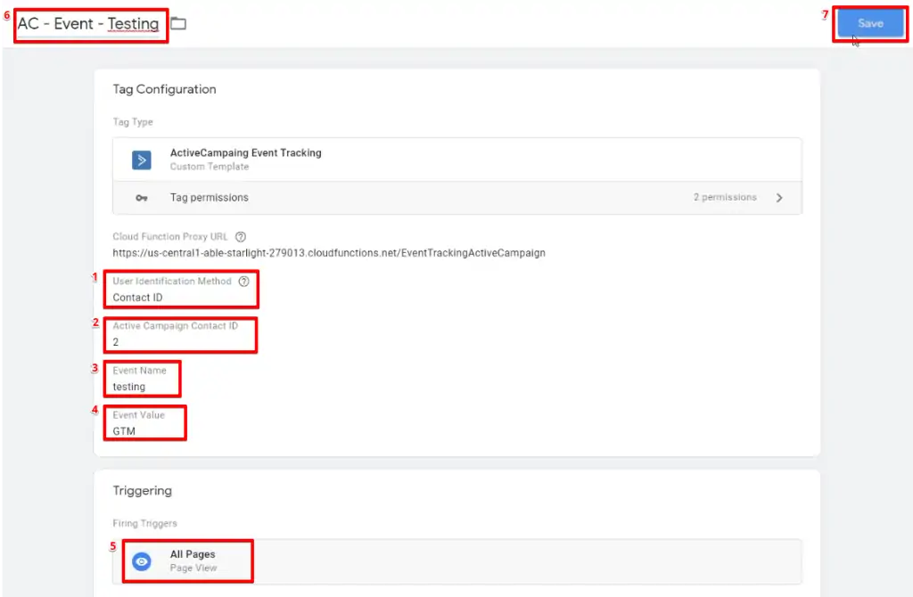 Filling up Tag information for ActiveCampaign event tracking Tag on Google Tag Manager