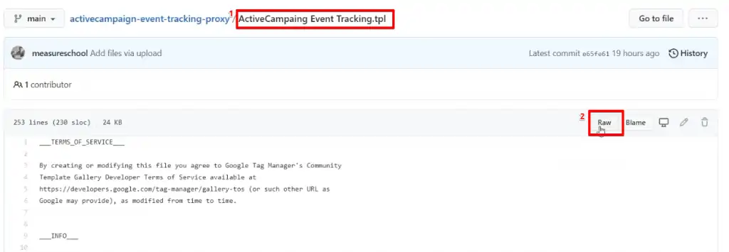 Opening raw codes from measure school GitHub repository