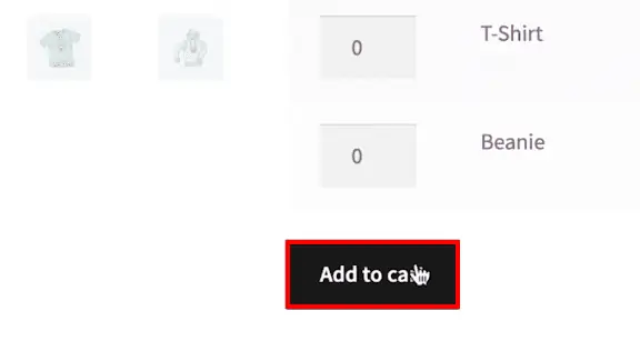 Selecting the Add to cart option on the website to generate data for tracking user movements