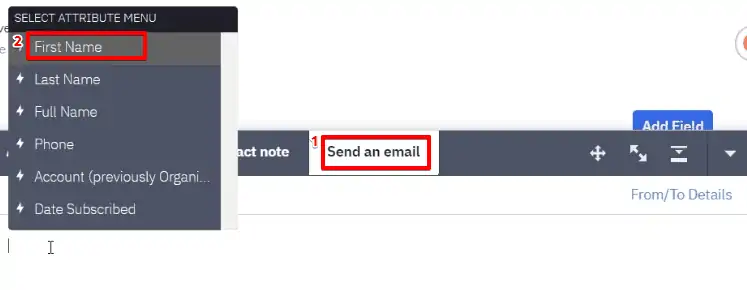 Sending a custom email from the ActiveCampaign account