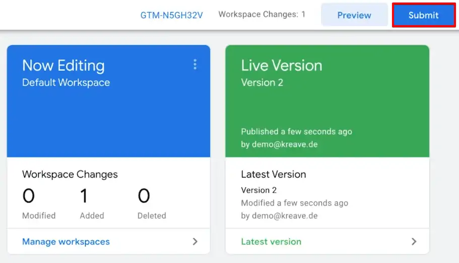 Submitting a current version of the website to make it live for the users