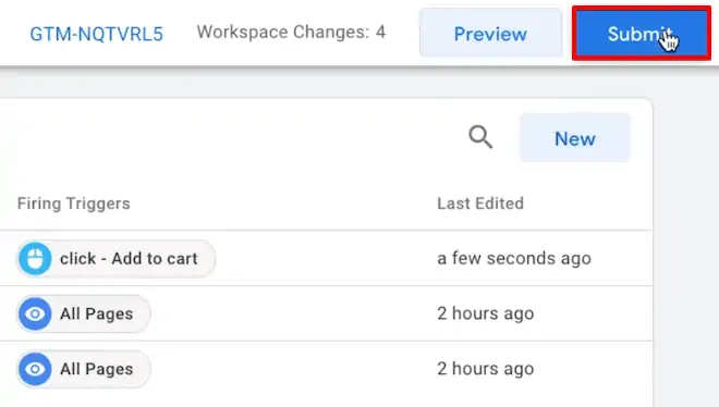 Submitting the current version of the Tags to publish it and make it live for other users