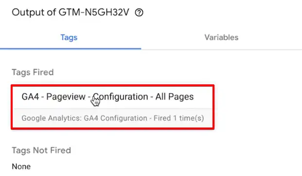 Analyzing the fired Tags from the Google Tag Assistant legacy extension of the browser