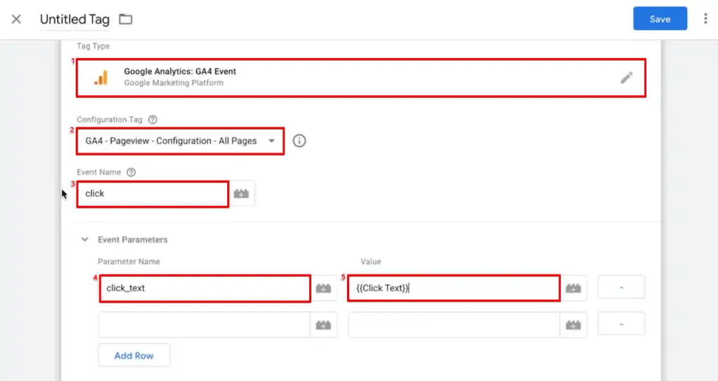 Configuring a GA4 type Tag to the GTM account