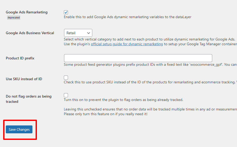 Saving changes in Google Tag Manager