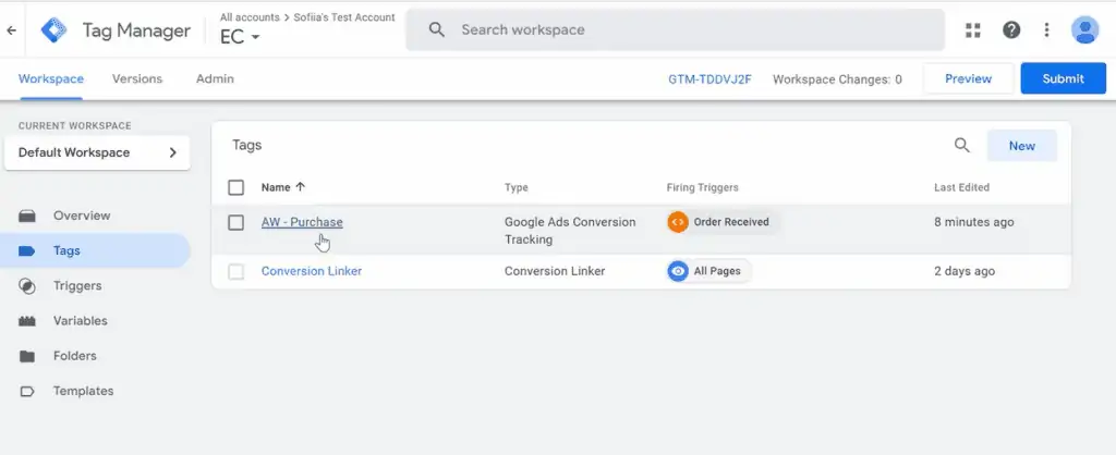 Owning a Google Tag Manager Account