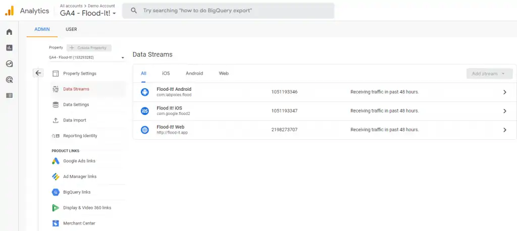 Setting Up Data Streams   Â
