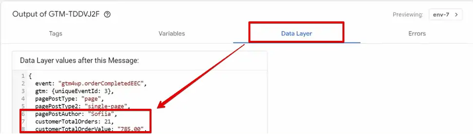 Using Data Layer to access information about the customer