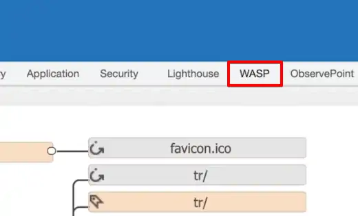 Utilizing WASP tool from the developer tools section of the browser