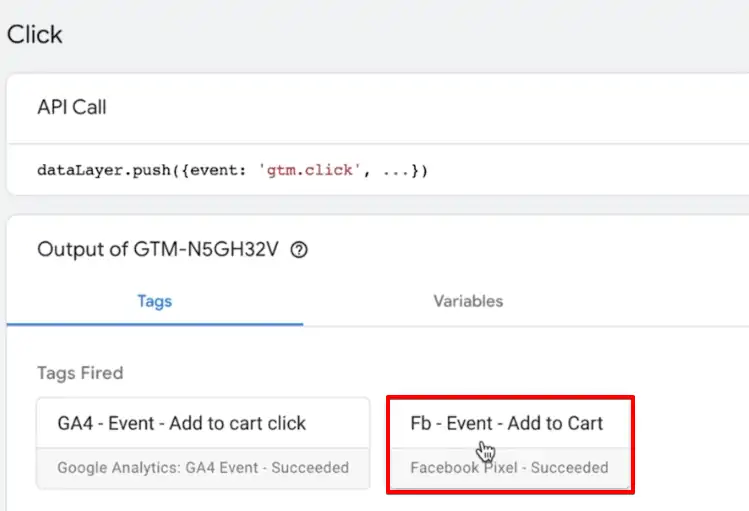 Verifying fired event data from the Google Tag Manager extension