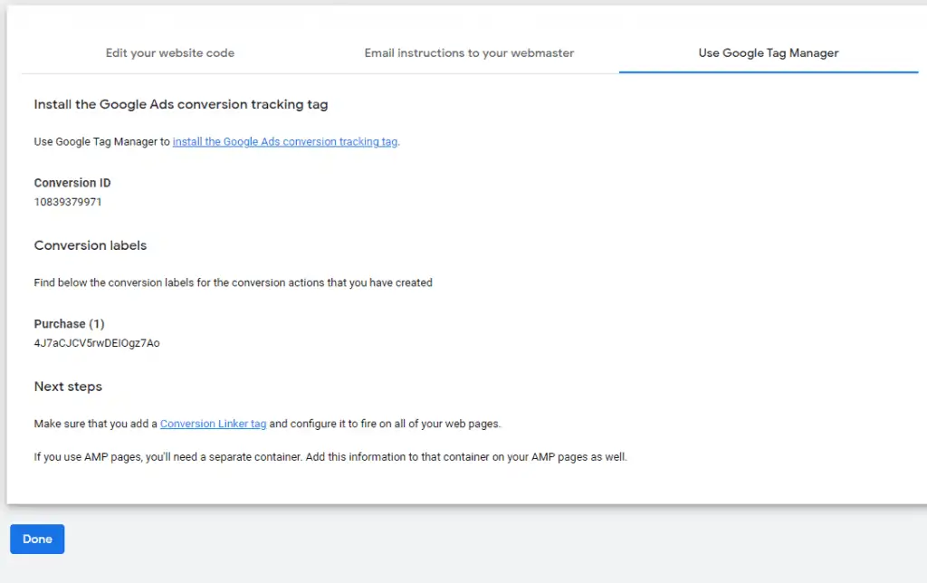 Conversion ID and Label
