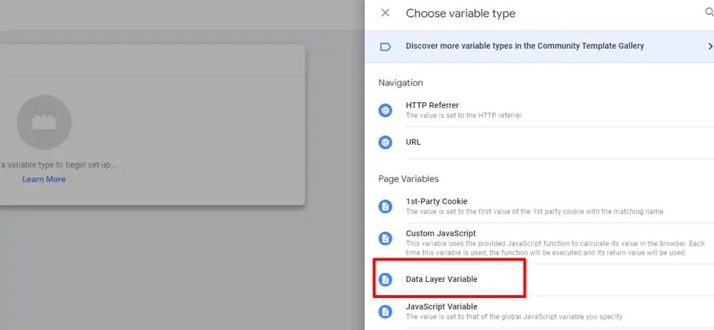 Creating a data layer variable