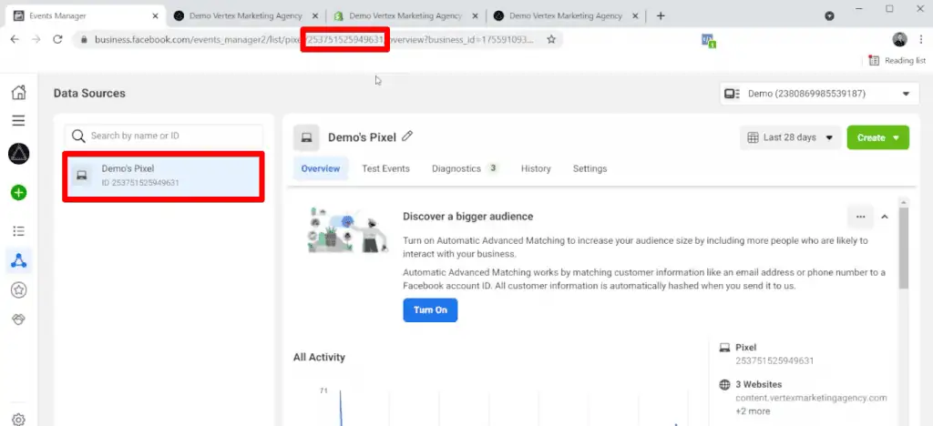 Alternate ways of viewing the Pixel ID