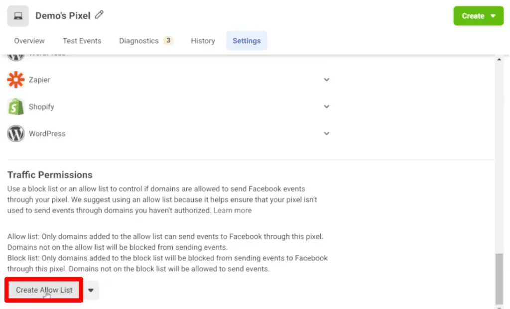 Creating an allow list in your Meta Pixel