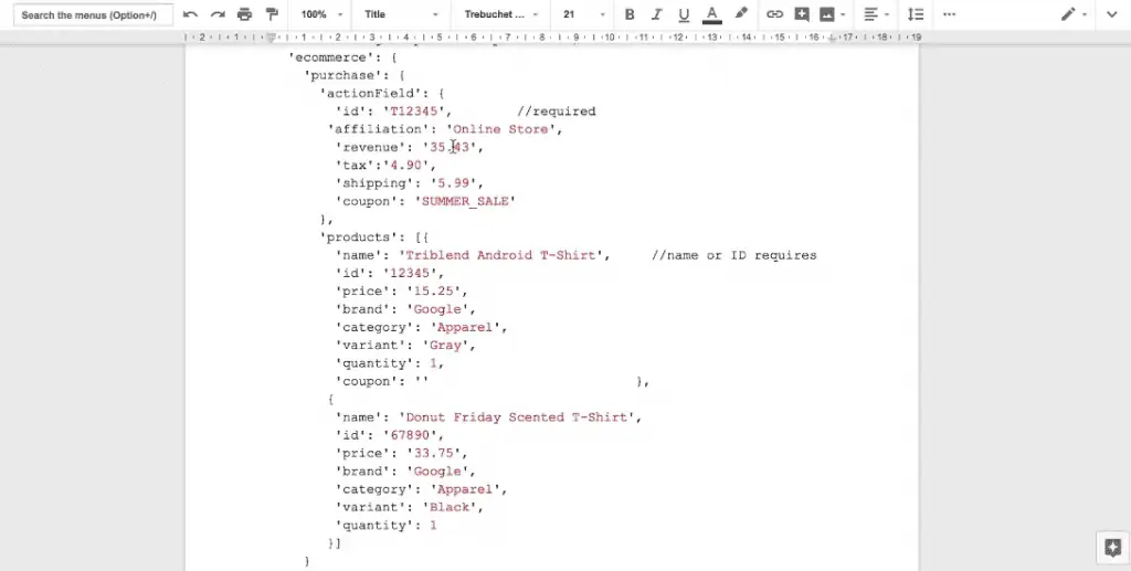 Providing codes to implement a data layer on the client website