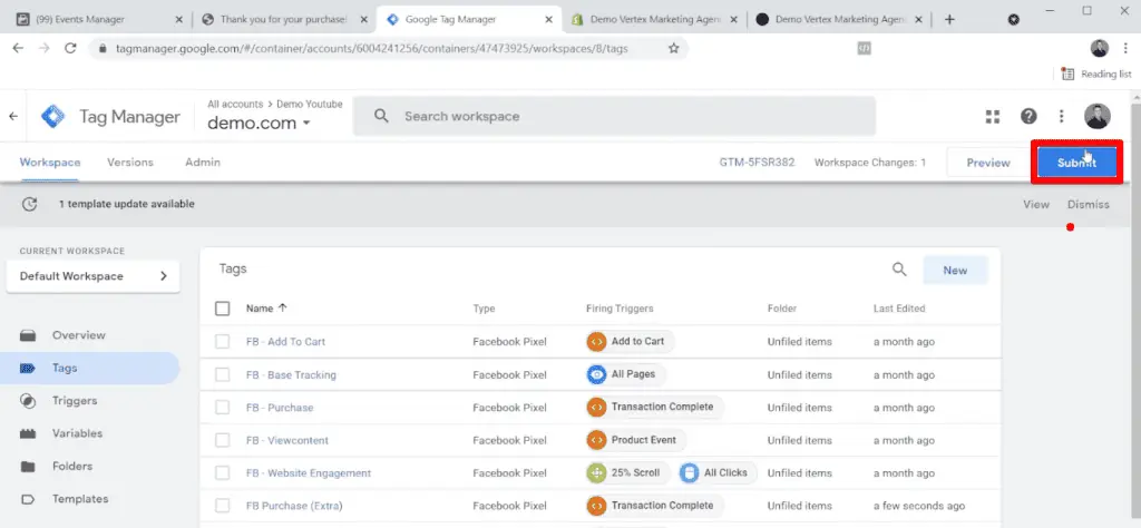 Publishing the edited tags