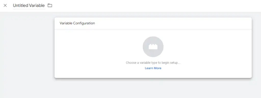 Variable Confuguration in GTM