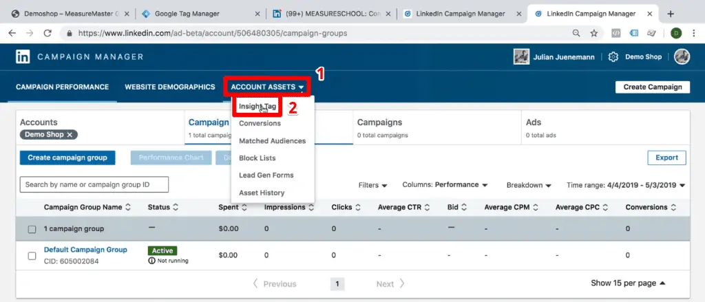 Accessing the insight tag