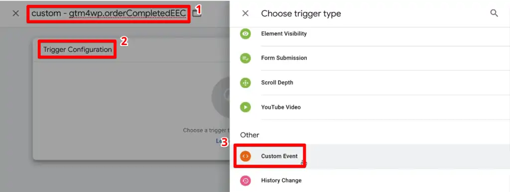 Creating a custom event trigger