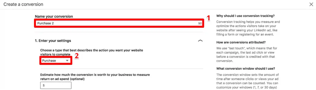 Creating another purchase conversion