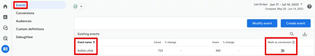 Custom dimension showing up under Events where we can mark it as conversion