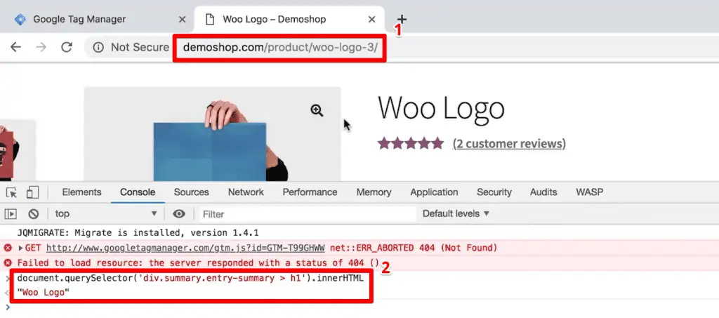 Modified JavaScript command test
