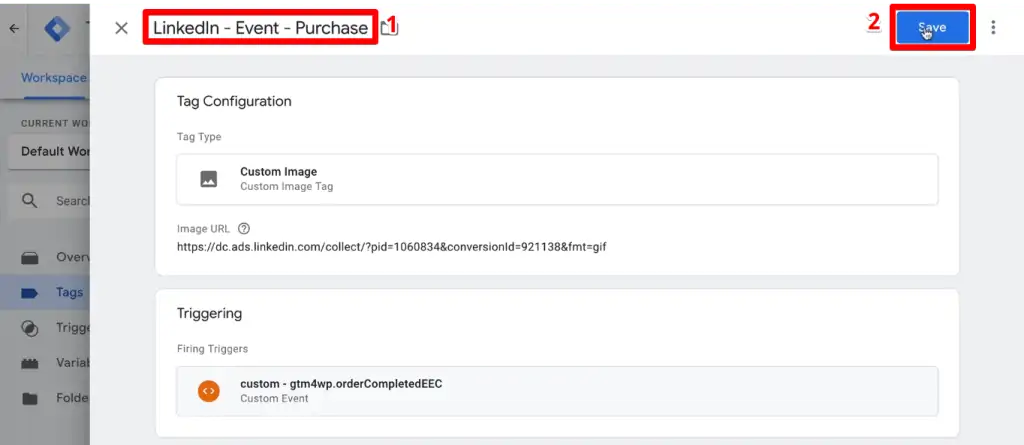 Naming and saving the custom image tag