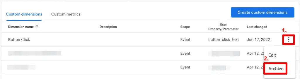 Showing how to archive the custom dimension