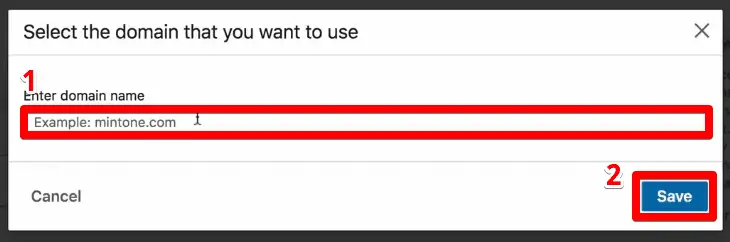 Specifying the domain to be added