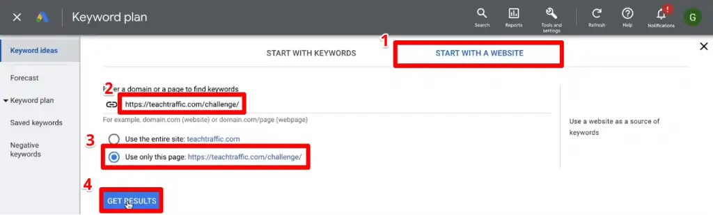 Start with a website configuration