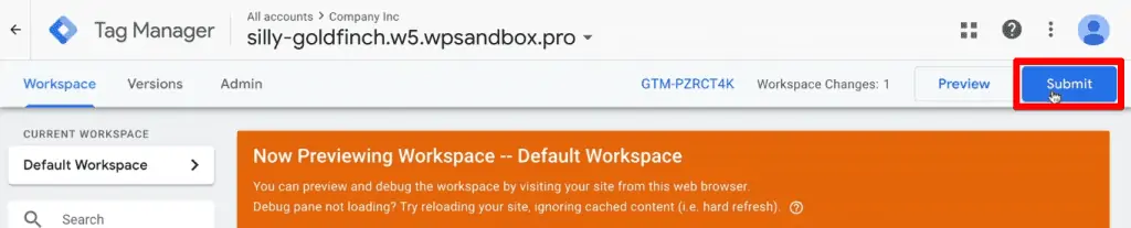 Submitting a live version of the tags