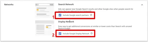 By default, Google Search Network and Google Display network is selected