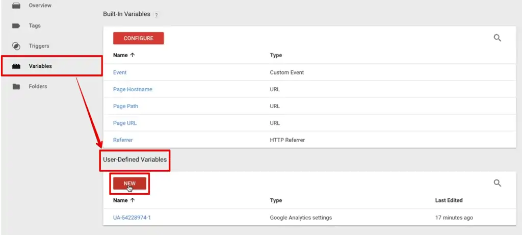 Choose New under the User-Defined Variables section to create a new variable