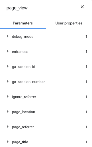 Event parameters and user properties