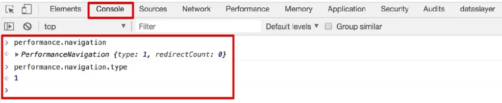 The console gives the output value as 1 in response to the input code
