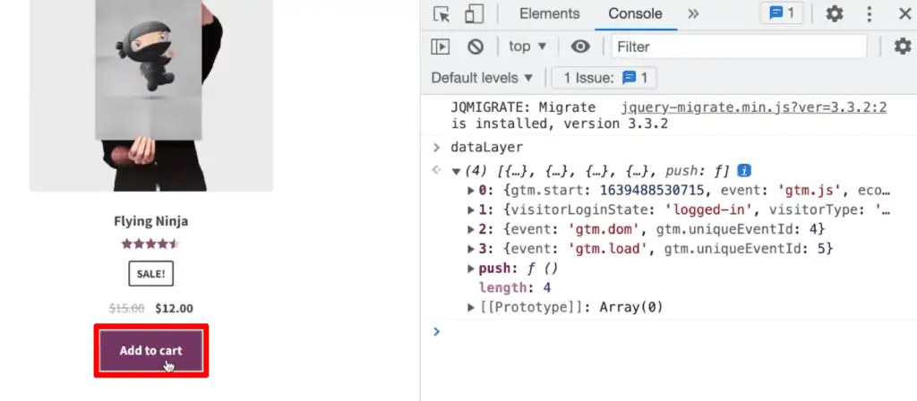Adding a product to the cart