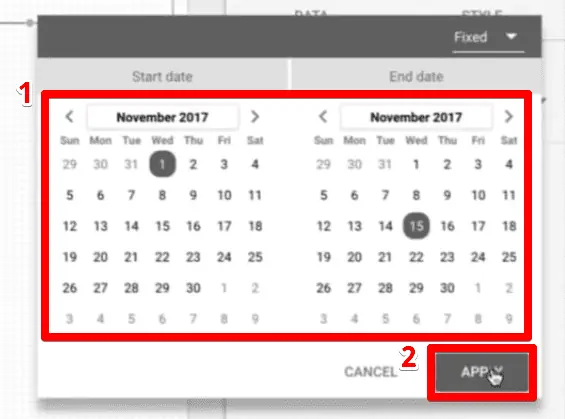 Configuring the date range