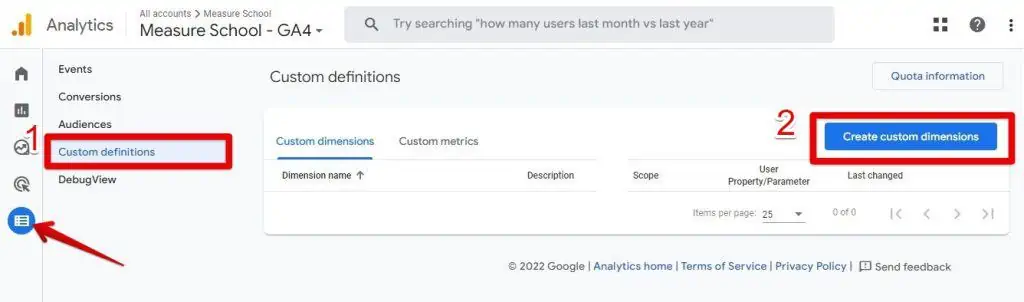 Creating a custom dimension in GA4