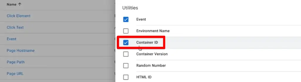 Enabling the built-in container ID